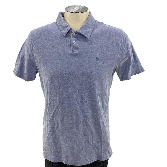 Original Penguin Classic Fit Polo Shirt L‎ Blue Golf Skate Munsingwear Mens - Picture 1 of 4